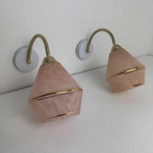 PAIRE D'APPLIQUE VERRE DE CLICHY / ref : L2320