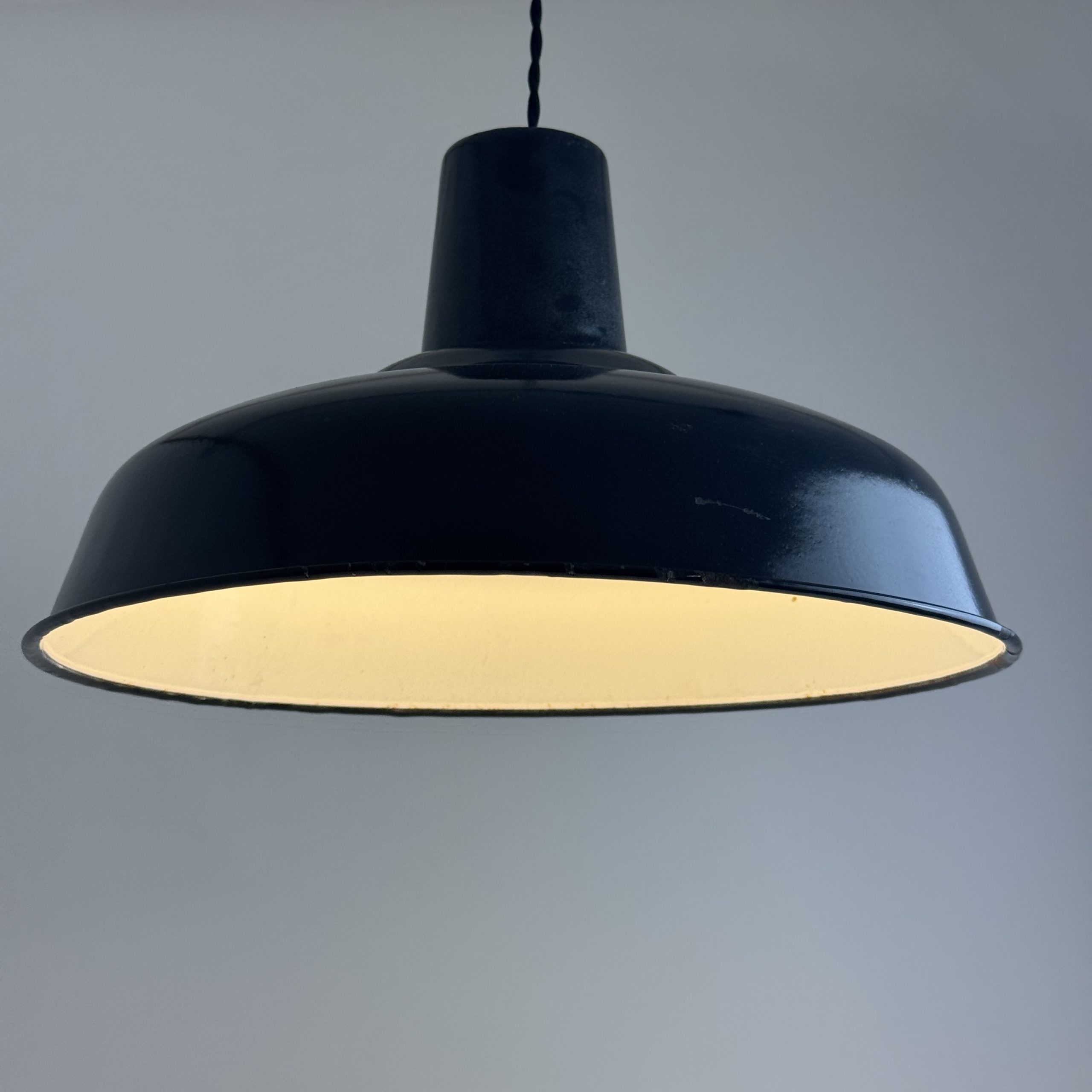 SUSPENSION D'ATELIER EMAILLEE 36 CM / ref : L2404