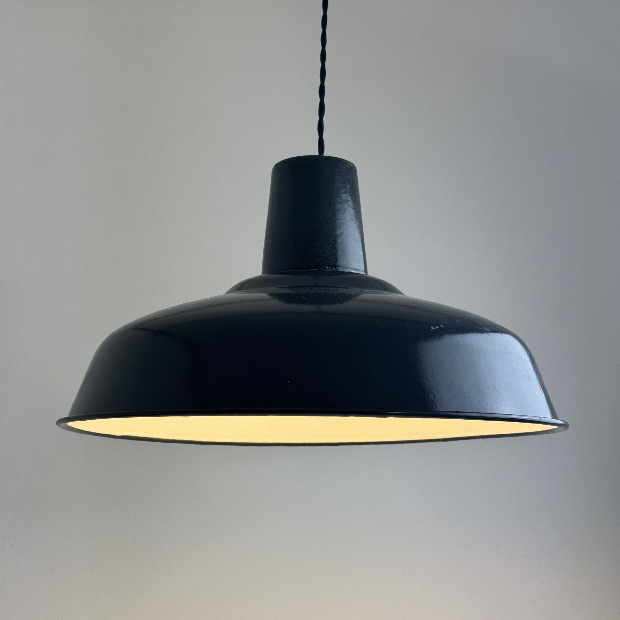 PAIRE SUSPENSIONS D'ATELIER EMAILLÉES / ref : L2406
