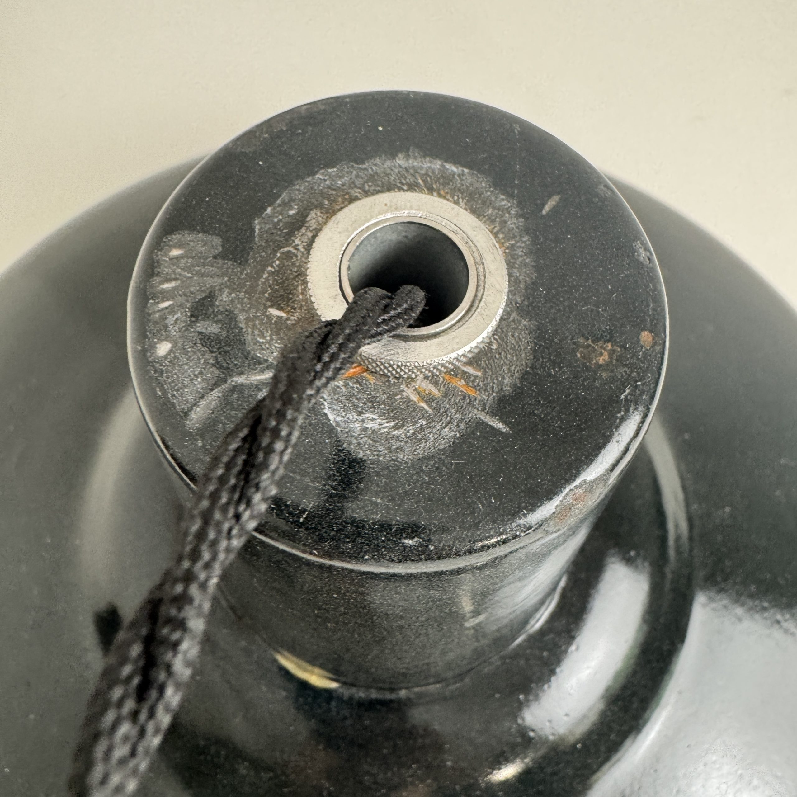 PAIRE SUSPENSIONS D'ATELIER EMAILLÉES / ref : L2406