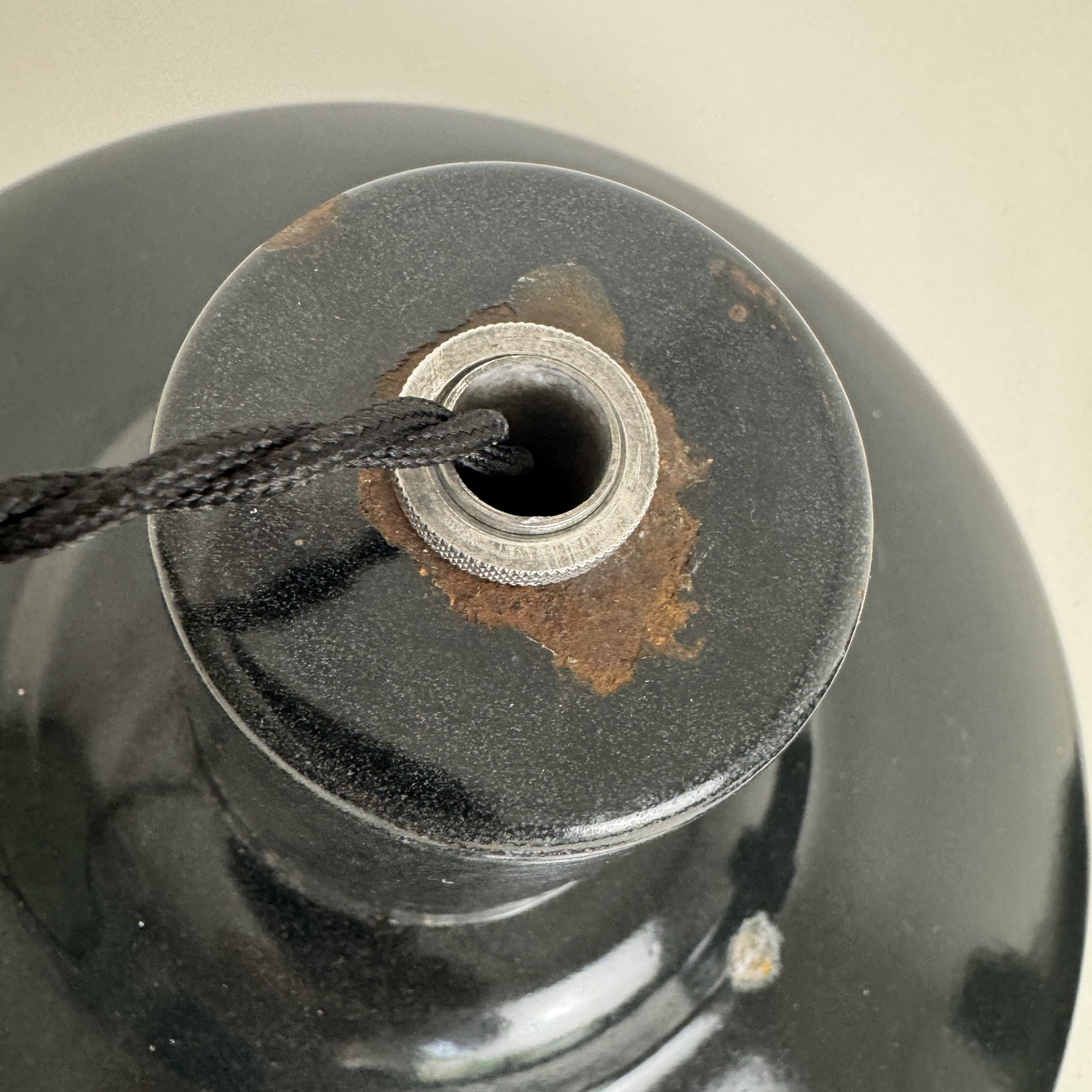 PAIRE SUSPENSIONS D'ATELIER EMAILLÉES / ref : L2406