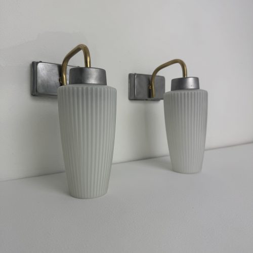 PAIRE D'APPLIQUES EN VERRE CANNELE / ref : L2273